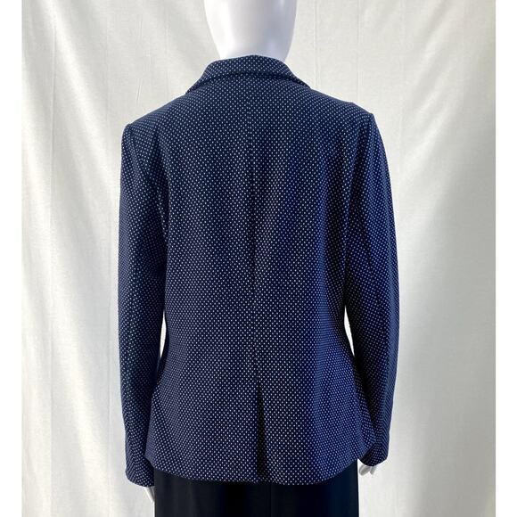 Rafaella Poka Dot Jacket  Blazer in Navy  and White Size Medium - Picture 6 of 13